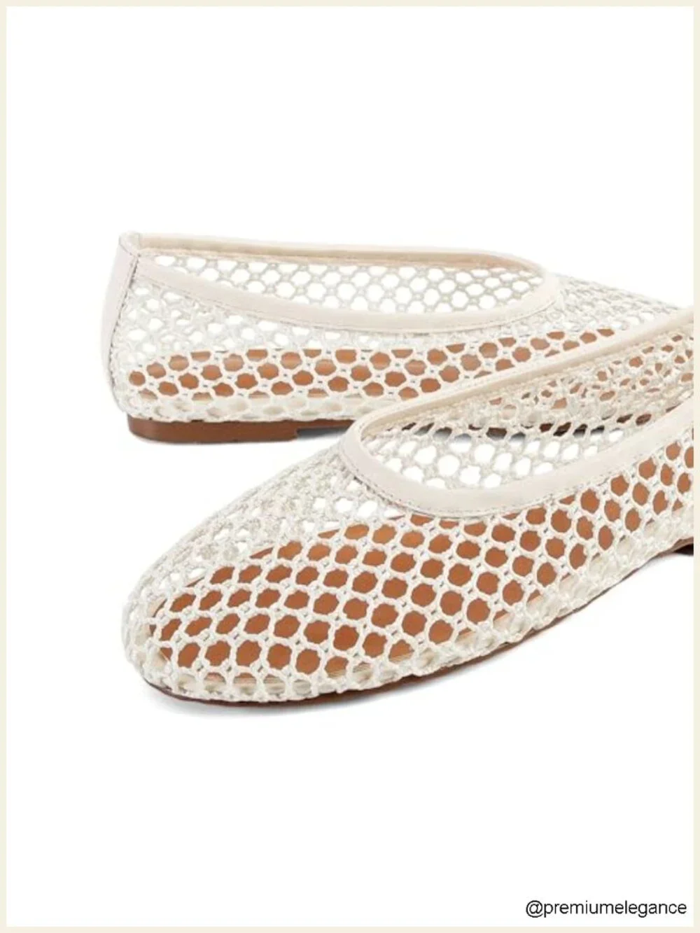Mesh Ballet Flats for Women Slip On Round Toe Comfy Casual Office Fishnet